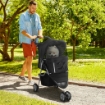 PASSEGGINO PER CANI PICCOLI PIEGHEVOLE CON RUOTE GIREVOLI E FRENO 75X45X97 CM NERO