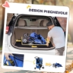PASSEGGINO PER CANI PICCOLI PIEGHEVOLE CON COPERTURA ANTIPIOGGIA RUOTE GIREVOLI E CON FRENI BLU