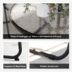 SET DA GIARDINO 6 PEZZI IN ACCIAIO CON 4 SEDIE PIEGHEVOLI OMBRELLONE E TAVOLO ROTONDO CREMA GRIGIO E NERO