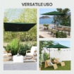 TELO DI RICAMBIO PER OMBRELLONE RETTANGOLARE 3X2 M A 6 STECCHE POLIESTERE ANTI UV 50+ VERDE