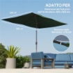 TELO DI RICAMBIO PER OMBRELLONE RETTANGOLARE 3X2 M A 6 STECCHE POLIESTERE ANTI UV 50+ VERDE