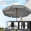 SET DA GIARDINO 6 PEZZI IN ACCIAIO CON 4 SEDIE PIEGHEVOLI OMBRELLONE E TAVOLO ROTONDO GRIGIO E NERO
