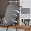 SET DA GIARDINO 6 PEZZI IN ACCIAIO CON 4 SEDIE PIEGHEVOLI OMBRELLONE E TAVOLO ROTONDO GRIGIO E NERO