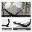 SET DA GIARDINO 6 PEZZI IN ACCIAIO CON 4 SEDIE PIEGHEVOLI OMBRELLONE E TAVOLO ROTONDO GRIGIO E NERO