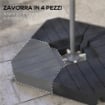 SET 4 MATTONELLE BASE PER OMBRELLONE A BRACCIO RIEMPIBILI CON ACQUA O SABBIA FINO A 80 KG NERO
