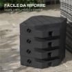 SET 4 MATTONELLE BASE PER OMBRELLONE A BRACCIO RIEMPIBILI CON ACQUA O SABBIA FINO A 80 KG NERO