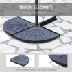SET 2 PESI PER OMBRELLONE A BASE A CROCE DA 28 KG CON DESIGN A VENTAGLIO IN COLOFONIA 66X47X4.2 CM BRONZO