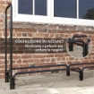 PORTALEGNA DA INTERNO ED ESTERNO IN METALLO CON TELO PORTA LEGNA E COPERTURA 240X36X99 CM NERO
