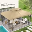 COPERTURA DI RICAMBIO PER GAZEBO 4X3 M IN POLIESTERE ANTI UV CON TETTO A 2 LIVELLI CREMA