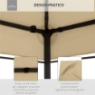 COPERTURA DI RICAMBIO PER GAZEBO 4X3 M IN POLIESTERE ANTI UV CON TETTO A 2 LIVELLI CREMA