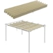 COPERTURA PER GAZEBO PERGOLA 4X3 M IN POLIESTERE TRASPIRANTE BEIGE CON 10 FORI DI DRENAGGIO