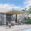 COPERTURA PER GAZEBO PERGOLA 4X3 M IN POLIESTERE TRASPIRANTE BEIGE CON 10 FORI DI DRENAGGIO