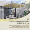 COPERTURA PER GAZEBO PERGOLA 4X3 M IN POLIESTERE TRASPIRANTE BEIGE CON 10 FORI DI DRENAGGIO