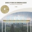 COPERTURA PER GAZEBO PERGOLA 4X3 M IN POLIESTERE TRASPIRANTE BEIGE CON 10 FORI DI DRENAGGIO