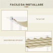 COPERTURA PER GAZEBO PERGOLA 4X3 M IN POLIESTERE TRASPIRANTE BEIGE CON 10 FORI DI DRENAGGIO
