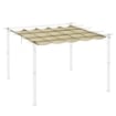 COPERTURA PER GAZEBO PERGOLA 4X3 M IN POLIESTERE TRASPIRANTE BEIGE CON 10 FORI DI DRENAGGIO