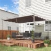 COPERTURA PER GAZEBO PERGOLA 4X3 M IN POLIESTERE TRASPIRANTE CAFFÉ CON 10 FORI DI DRENAGGIO