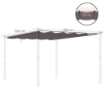 COPERTURA PER GAZEBO PERGOLA 4X3 M IN POLIESTERE TRASPIRANTE CAFFÉ CON 10 FORI DI DRENAGGIO