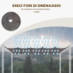 COPERTURA PER GAZEBO PERGOLA 4X3 M IN POLIESTERE TRASPIRANTE CAFFÉ CON 10 FORI DI DRENAGGIO