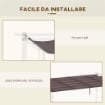 COPERTURA PER GAZEBO PERGOLA 4X3 M IN POLIESTERE TRASPIRANTE CAFFÉ CON 10 FORI DI DRENAGGIO
