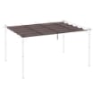 COPERTURA PER GAZEBO PERGOLA 4X3 M IN POLIESTERE TRASPIRANTE CAFFÉ CON 10 FORI DI DRENAGGIO