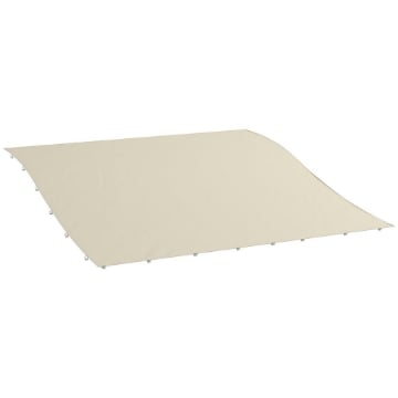 TELO COPERTURA PER GAZEBO PERGOLA 3X3 M IN POLIESTERE CON 16 FORI DI DRENAGGIO 297X297 CM BEIGE