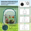 MINI SERRA POP UP CON COPERTURA IN PLASTICA FINESTRA AVVOLGIBILE E BORSA 70X70X80 CM TRASPARENTE
