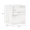 COMODINO MODERNO IN LEGNO CON 2 CASSETTI E DESIGN LUCIDO 40X40X48 CM BIANCO