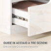 COMODINO MODERNO IN LEGNO CON 2 CASSETTI E DESIGN LUCIDO 40X40X48 CM BIANCO