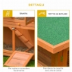 CONIGLIERA DA ESTERNO IN LEGNO CON CASETTA E RECINTO A 2 PIANI 122X48X100 CM