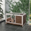 CONIGLIERA IN LEGNO CON 4 RUOTE CASETTA PER CONIGLI E RAMPA 90X53X59 CM MARRONE