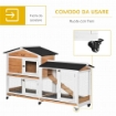CONIGLIERA A 2 LIVELLI CON RETE PROTETTIVA, IN LEGNO METALLO E BITUME 157.4X53X99.5 CM GIALLO BIANCO E NERO