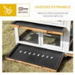 CONIGLIERA A 2 LIVELLI CON RETE PROTETTIVA, IN LEGNO METALLO E BITUME 157.4X53X99.5 CM GIALLO BIANCO E NERO