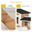 CONIGLIERA A 2 LIVELLI CON RETE PROTETTIVA, IN LEGNO METALLO E BITUME 157.4X53X99.5 CM GIALLO BIANCO E NERO
