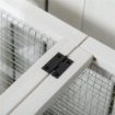 CONIGLIERA IN LEGNO DA INTERNO ED ESTERNO CON RUOTE CASETTA TETTO APRIBILE E VASSOIO MARRONE