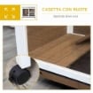 CONIGLIERA A 2 LIVELLI CON CASETTA RAMPA E VASSOIO ESTRAIBILE IN LEGNO DI ABETE 91.5X53.3X73 CM MARRONE