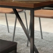TAVOLO DA PRANZO PER 6 PERSONE STILE INDUSTRIALE IN LEGNO E ACCIAIO, 150X80X75 CM, MARRONE