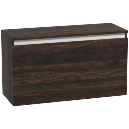 COMODINO SOSPESO CON CASSETTO SENZA MANIGLIE E CON FISSAGGIO A PARETE 80X30X45 CM NOCE