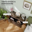 COMODINO SOSPESO CON CASSETTO SENZA MANIGLIE E CON FISSAGGIO A PARETE 80X30X45 CM NOCE