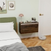 COMODINO SOSPESO CON CASSETTO SENZA MANIGLIE E CON FISSAGGIO A PARETE 80X30X45 CM NOCE