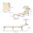 SDRAIO DA GIARDINO PIEGHEVOLE CON TETTUCCIO REGOLABILE E SCHIENALE RECLINABILE A 4 LIVELLI BEIGE