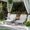 SET 2 SDRAIO DA GIARDINO REGOLABILI CON TAVOLINO E BRACCIOLI IN POLIETILENE 79X158X88 CM GRIGIO CHIARO