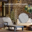 SET 2 SDRAIO DA GIARDINO REGOLABILI CON TAVOLINO E BRACCIOLI IN POLIETILENE 79X158X88 CM GRIGIO CHIARO