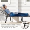 SDRAIO PIEGHEVOLE E RECLINABILE A 5 LIVELLI CON TAVOLINO LATERALE E TASCA 60X190X31 CM CREMA