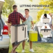 SDRAIO PIEGHEVOLE E RECLINABILE A 5 LIVELLI CON TAVOLINO LATERALE E TASCA 60X190X31 CM CREMA