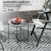 TAVOLINO DA GIARDINO CON VASSOIO RIMOVIBILE E GAMBE PIEGHEVOLI IN ACCIAIO, Ï46X50 CM, NERO