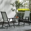 TAVOLINO DA GIARDINO CON VASSOIO RIMOVIBILE E GAMBE PIEGHEVOLI IN ACCIAIO, Ï46X50 CM, NERO
