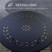 TAVOLINO DA GIARDINO CON INTAGLI A FIORI E FOGLIE, TAVOLO DA ESTERNO E INTERNO, Ï40X50 CM, NERO