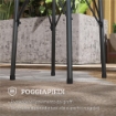 TAVOLINO DA GIARDINO CON INTAGLI A FIORI E FOGLIE, TAVOLO DA ESTERNO E INTERNO, Ï40X50 CM, NERO