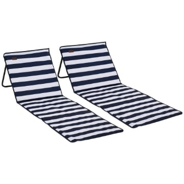 SET 2 SDRAIO DA SPIAGGIA PIEGHEVOLI E REGOLABILI CON TASCA IN ACCIAIO E POLIESTERE 142X51X40 CM MULTICOLORE